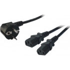 Cablu componente Logilink Schuko Male - 2x IEC 320 C13 Male, Negru