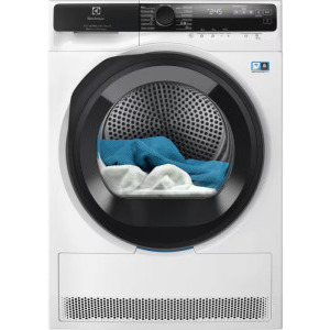 Electrolux EW8D595MCE, Pompa de caldura, 9 kg, Clasa C, Inverter, 3DSense, DelicateCare, MixCare, SmartSelect, Iluminare interioara, Alb
