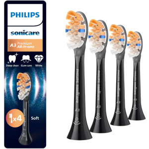 Philips Sonicare Rezerve periuta de dinti electrica Premium All-in-One HX9094/88 Negru, 4 buc
