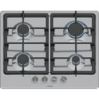 Plita incorporabila Bosch PGP6B5K90, Gaz, 4 zone de gatit, Aprindere electrica integrata, Sistem de siguranta, Gratar fonta, 60 cm, Inox