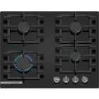 Plita incorporabila Bosch PNN6B6K40, Gaz, 4 zone de gatit, Aprindere electrica integrata, Sistem de siguranta, Gratar fonta, 60 cm, Negru