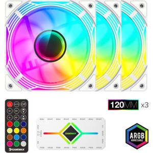 Gamemax KF300 ARGB PWM 120mm White Three Fan Pack