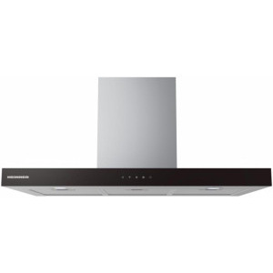 Hota Heinner decorativa HDCH-MD90TIX, Putere absorbtie 800 m3/h, 4 trepte de viteza, Iluminare LED, 90 cm, Inox/Negru