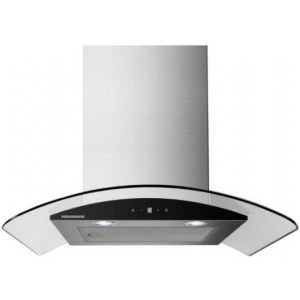 Hota Heinner decorativa HDCH-MD650GIX, Putere absorbtie 650 m3/h, 4 trepte de viteza, Iluminare LED, 60 cm, Inox/Negru
