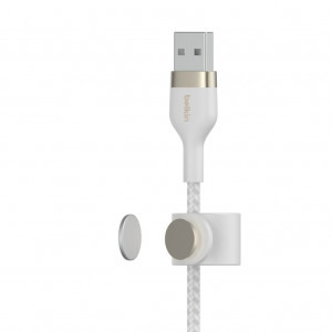 Belkin BoostCharge Pro Flex, USB Male la Lightning Male, 1m, White
