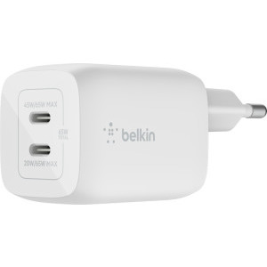 Incarcator retea Belkin GaN 65W 2x USB-C, White