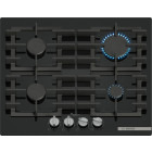 Plita incorporabila Bosch PPP6A6I40, Gaz, 4 zone de gatit, FlameSelect, Aprindere electrica integrata, Sistem de siguranta, Gratar fonta, 60 cm, Negru