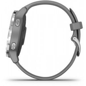 Garmin Vivoactive 4S, argintiu, curea silicon gri, GPS + HR