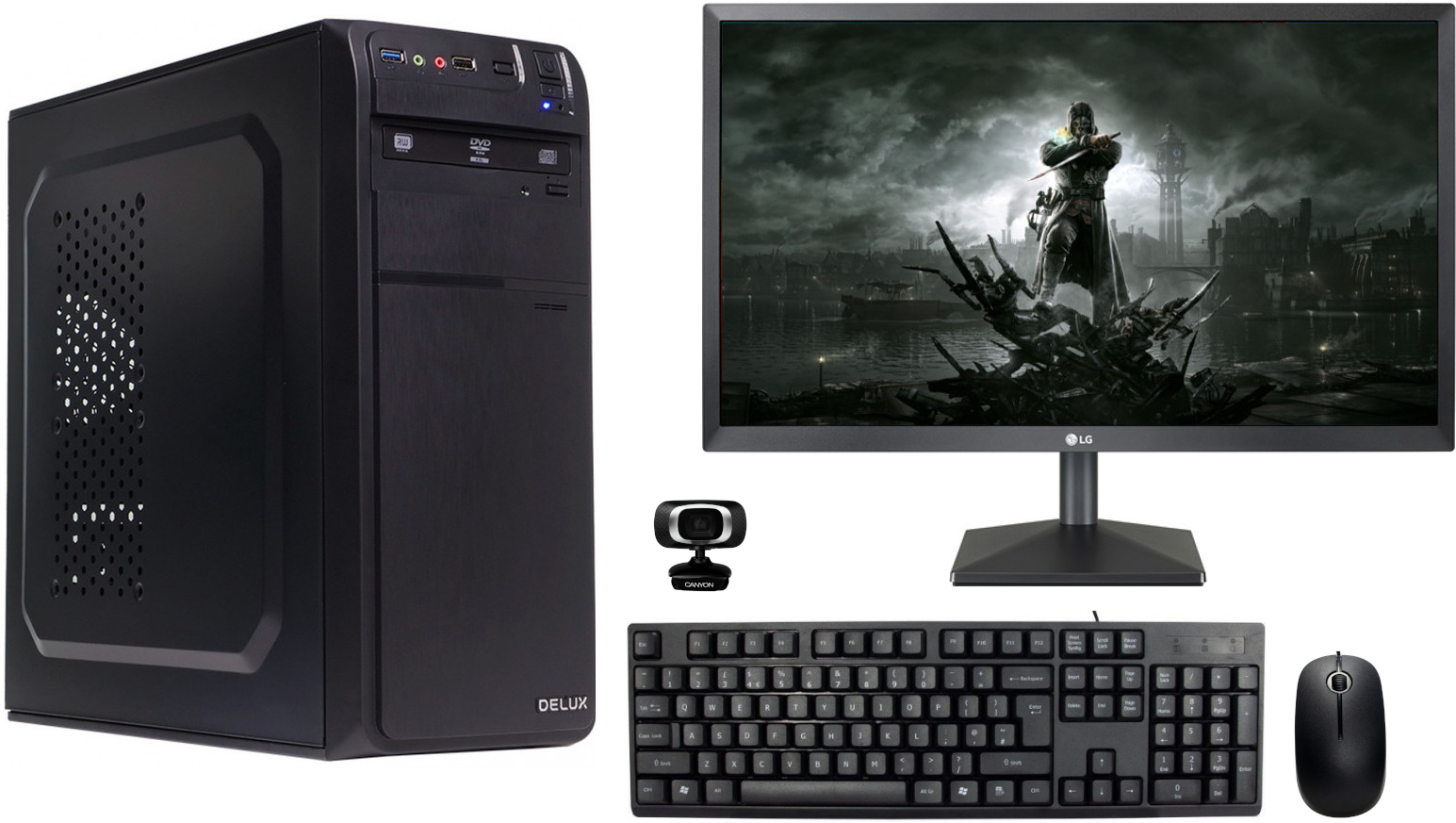 PC Complet Conferinte Video si Chat Office Start AMD Athlon 3000G(include PC, Monitor, Mouse, Tastatura, Casti cu Microfon si Camera WEB)