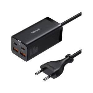 Incarcator retea Baseus GaN3 Pro, 2x USB, 2x USB-C, Quick Charge 100W, Black + Cablu USB-C