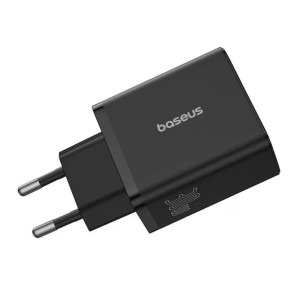 Baseus Cube, Quick Charge 30W, 1x USB-C, 2x USB, Black