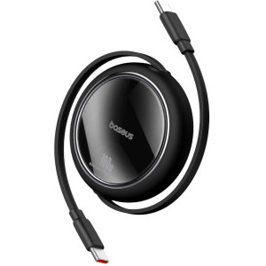 Cablu de date / adaptor Baseus Free2Draw Mini, USB-C Male la USB-C Male, 100 W, Retractabil, 1 m, Black