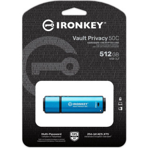 Kingston IronKey Vault Privacy 50C Series AES-256 Encrypted 512GB