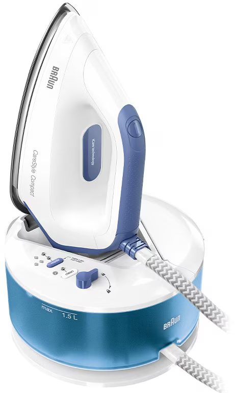 Braun Statie de calcat CareStyle Compact IS2143BL, 2400W, 125g/min, Alb/Albastru
