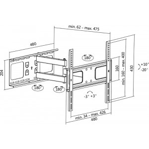 Logilink BP0015, 32 - 55 inch, negru