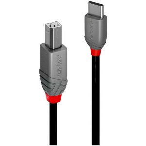 LINDY Anthra, USB 2.0 tip C Male - USB 2.0 tip B Male, 1m, negru-gri