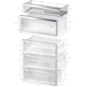 Bosch KGN49LBCF, 440 L, NoFrost, PerfectFit, Iluminare LED, Clasa C, 203 cm, Sticla neagra