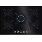Plita incorporabila Electrolux KGG753753K, Gaz, 5 arzatoare, Aprindere electrica, Gratare fonta, Timer electronic, Conectivitate hota, 75 cm, Negru