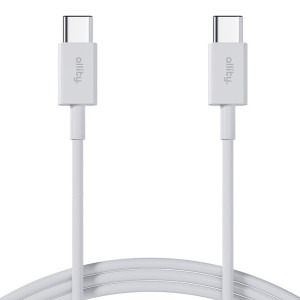 Cablu de date / adaptor Allity AUC-03, USB-C Male la USB-C Male, 100 W, 1 m, White