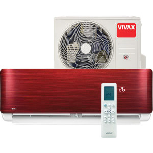Aer conditionat VIVAX R-Design Red, 12000 BTU, Clasa A+++/A++, Wi-Fi Ready, Inverter, Golden Fin, Ionizator