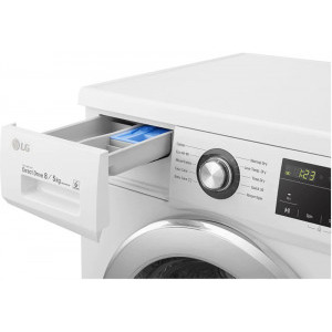LG F4J3TM5WE, Spalare 8 kg, Uscare 5 kg, 1400 RPM, Clasa E, Direct Drive, Smart Diagnosis, Alb