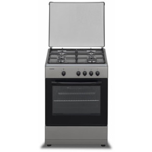 Aragaz Heinner HFSC-SME60SL, 4 arzatoare, Gaz, Dispozitiv de siguranta, 60 cm, Argintiu
