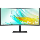 Monitor LED Samsung ViewFinity S6 LS34C652UAUXEN Curbat 34 inch UWQHD VA 5 ms 100 Hz KVM USB-C HDR FreeSync