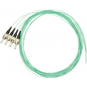 Schrack Pigtail ST, 50/125µm OM3, 2m, Easy Strip,Aqua,4buc