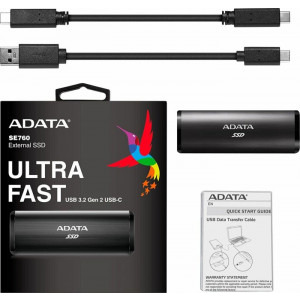 ADATA SE760 2TB USB 3.2 tip C Black