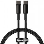 Cablu de date / adaptor Baseus Tungsten CATWJ-01, USB-C Male la USB-C Male, 1 m, Black, amperaj maxim suportat 5A