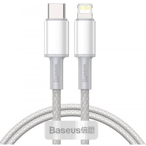 Cablu de date / adaptor Baseus CATLGD-02, USB-C Male la Lightning Male, 1 m, White