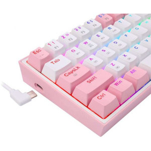 Redragon Fizz Pro RGB White Pink Mecanica Red Switch