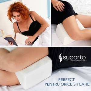 Suporto Set perne pentru dormit ortopedica cervicala si perna pentru genunchi