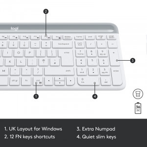 Logitech MK470 Slim Wireless Combo White