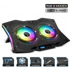 Stand/Cooler notebook Spirit of Gamer AIRBLADE 1000 RGB, pana la 17.3 inch, 2 ventilatoare 115 mm, 8 pozitii, 6 viteze, sasiu aluminiu, LCD controller