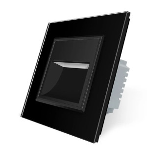 Livolo Lampa de veghe LED cu rama din sticla, Neagra