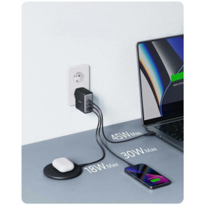 Anker 736 Nano II 100W, 2x USB-C, 1x USB, PowerIQ 3.0, Black