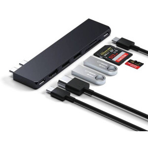 Satechi PRO HUB SLIM, 1x USB4, 1x HDMI, 2x USB, 1xUSB-C, Midnight Black