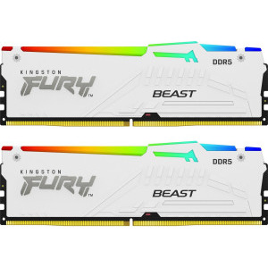 Kingston FURY Beast RGB White 64GB DDR5 6000MHz CL30 Dual Channel Kit
