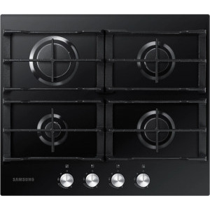 Plita incorporabila Samsung NA64H3000AK/L1, Gaz, 4 arzatoare, Gratare de fonta, 60 cm, Sticla neagra