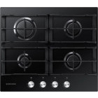 Plita incorporabila Samsung NA64H3000AK/L1, Gaz, 4 arzatoare, Gratare de fonta, 60 cm, Sticla neagra