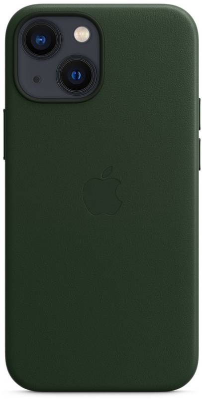 Apple Protectie pentru spate, material piele, cu MagSafe pentru iPhone 13 Mini, culoare Sequoia Green