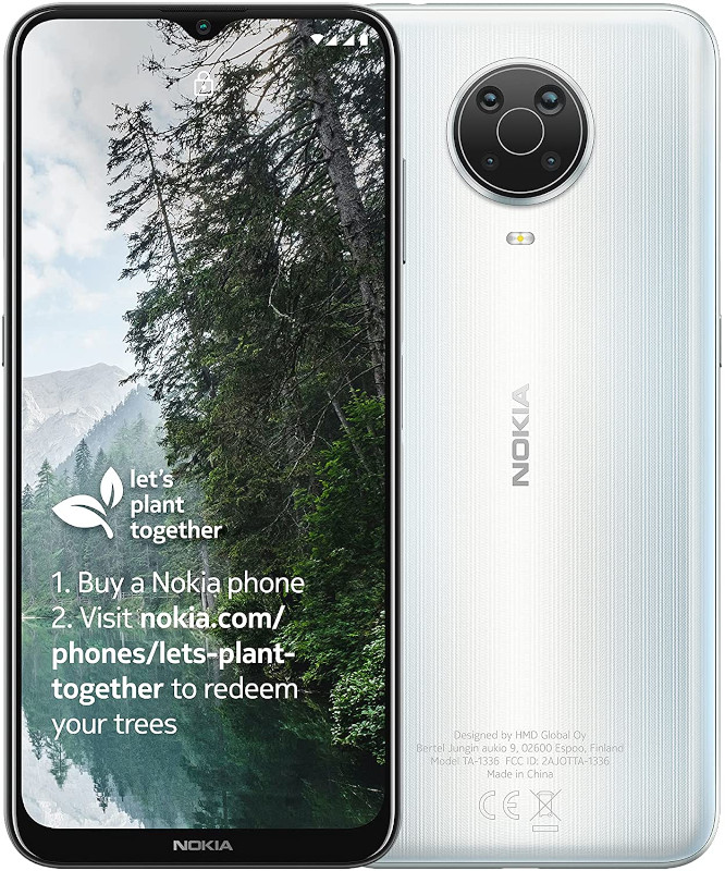 Smartphone Nokia G20, Octa Core, 64GB, 4GB RAM, Dual SIM, 4G, 5-Camere, OZO Audio, Baterie 5050 mAh, Android 11, Glacier