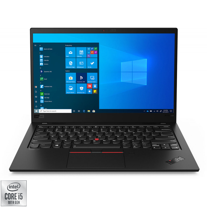 Ultrabook Lenovo 14'' ThinkPad X1 Carbon Gen 8, FHD, Procesor Intel® Core™ i5-10210U (6M Cache, up to 4.20 GHz), 16GB, 512GB SSD, GMA UHD, Win 10 Pro, Black Paint