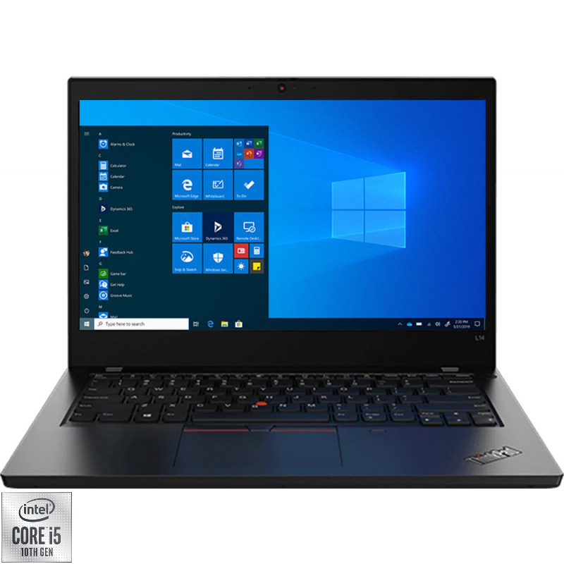Laptop Lenovo 14'' ThinkPad L14 Gen 1, FHD, Procesor Intel® Core™ i5-10210U (6M Cache, up to 4.20 GHz), 16GB DDR4, 512GB SSD, GMA UHD, Win 10 Pro, Black