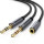 Cablu audio Ugreen AV140, 2x Jack 3.5 mm Male - Jack 3.5 mm Female, 0.2m, negru-gri
