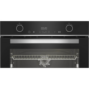 Beko BBVM13400XDS, Electric, 72 L, Split & Cook, RecycledNet, SteamShine Cleaning, SoftClose Door, 3D Cooking, Rafturi telescopice, Clasa A+, Negru