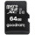Card memorie GOODRAM M1AA, Micro SDXC, 64GB, Clasa 10, UHS-I U1 + Adaptor SD