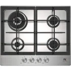 Plita incorporabila Master Kitchen MKHG 6031ED-TCXS, Gaz, 4 arzatoare, Aprindere electrica integrata, Sistem de siguranta, Gratar fonta, Wok, 60 cm, Inox