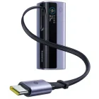 Baterie externa Baseus EnerGeek GR11, 25000 mAh, 1x USB, 2x USB-C, 200 W, Display, Cablu USB-C integrat, Grey